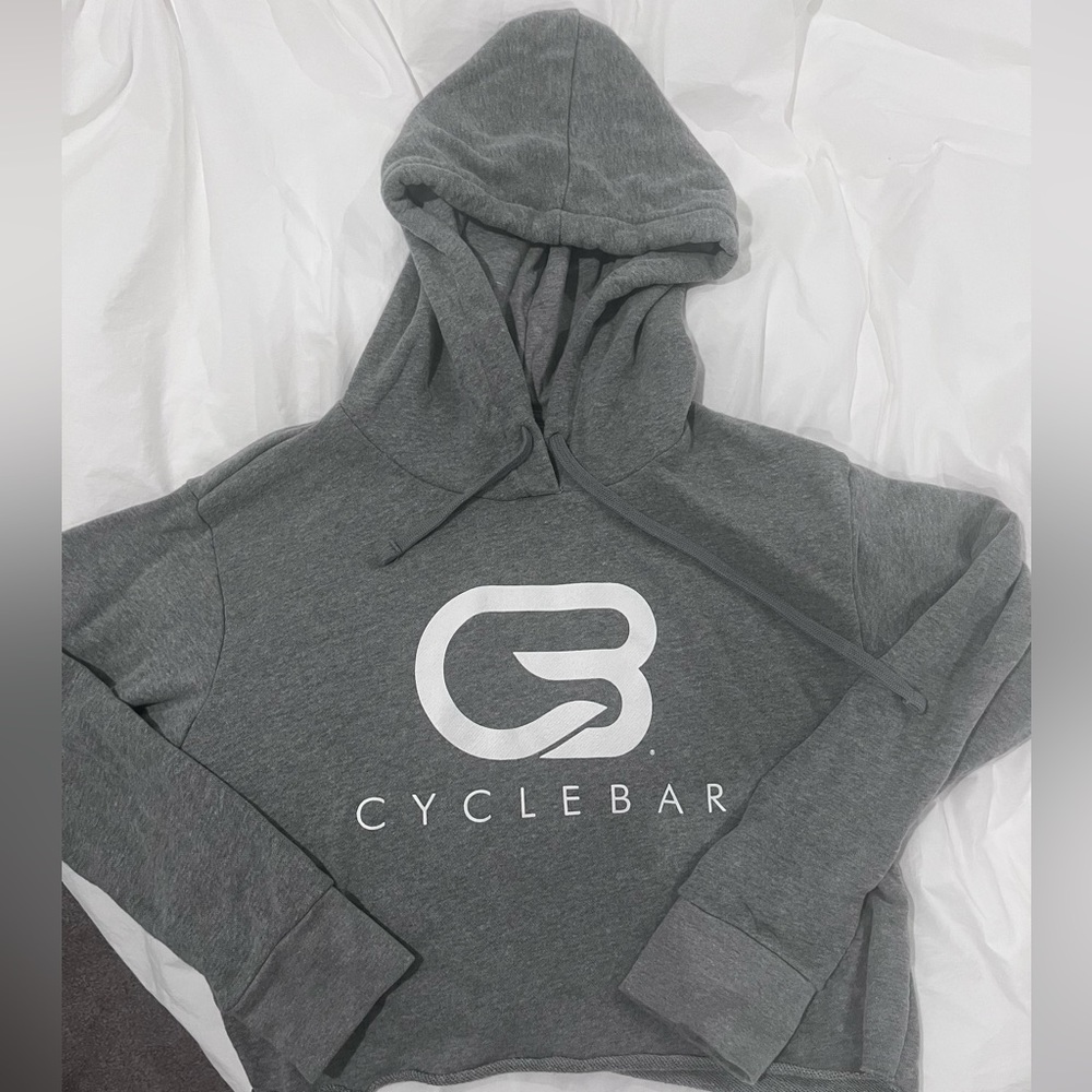 Cropped CycleBar Grey Hoodie